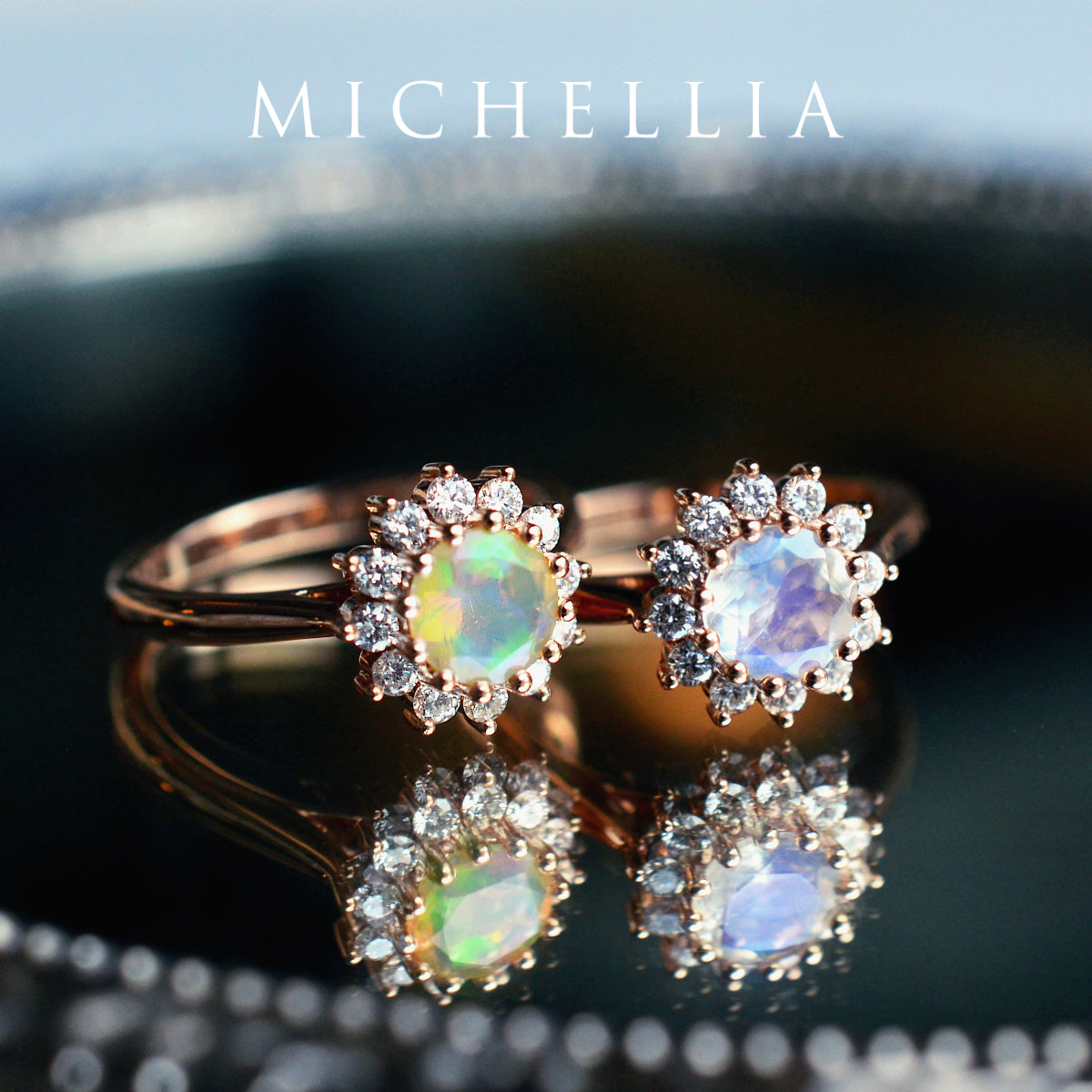 [Rosalie] Vintage Bloom Ring in Opal