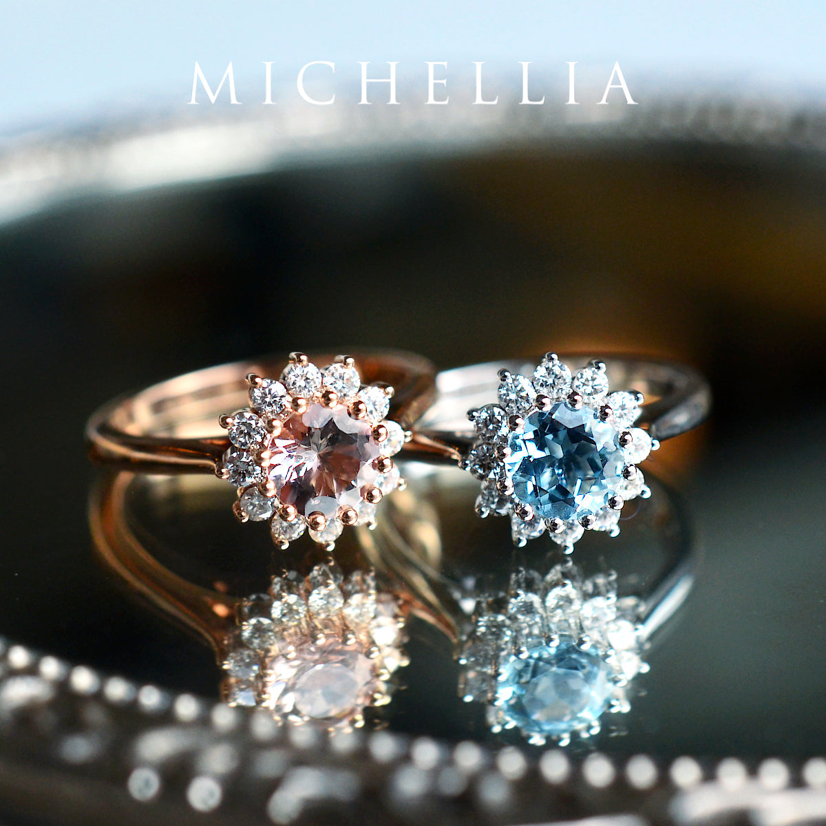 [Rosalie] Vintage Bloom Ring in Morganite