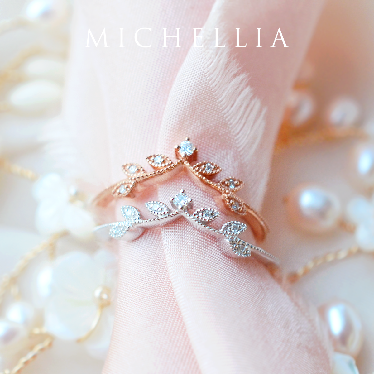 [Evanthe] Vintage Floral Engagement Ring in Opal