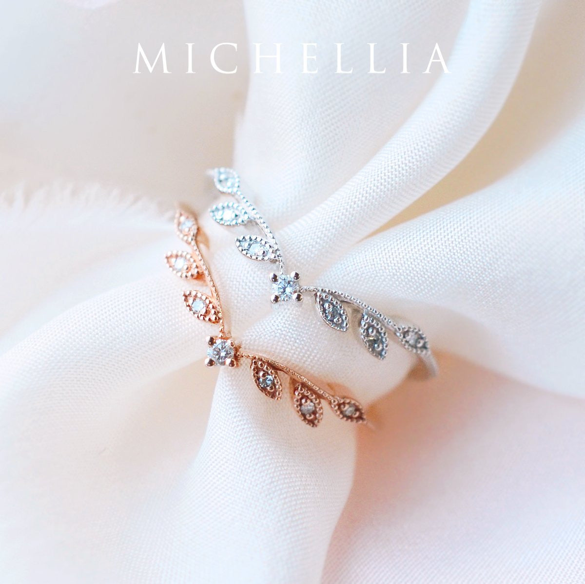 [Kerensa] Classic Floral Engagement Ring in Aquamarine