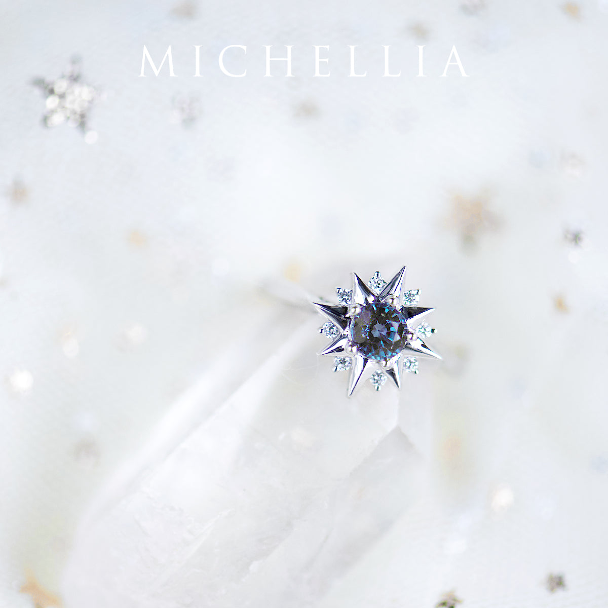 [Astra] Starlight Engagement Ring in Lab Alexandrite