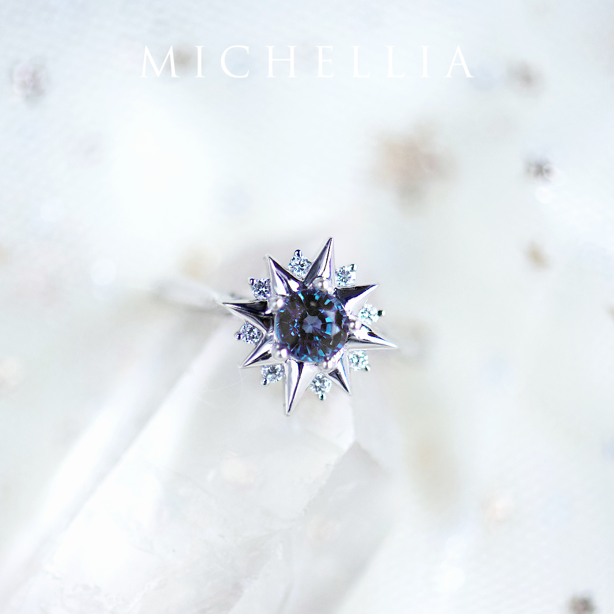[Astra] Starlight Engagement Ring in Lab Alexandrite