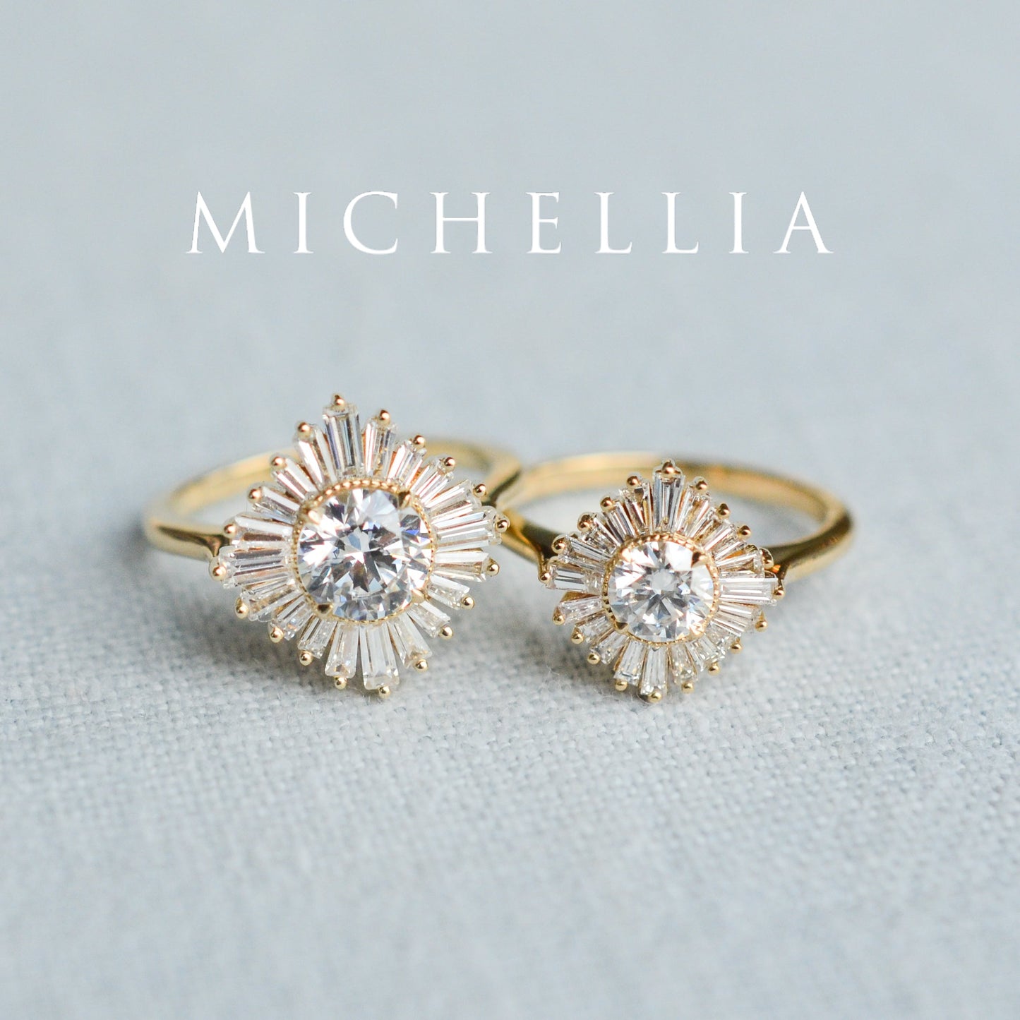 [Artemis] Vintage Deco Goddess Ballerina Engagement Ring in Diamond / Moissanite