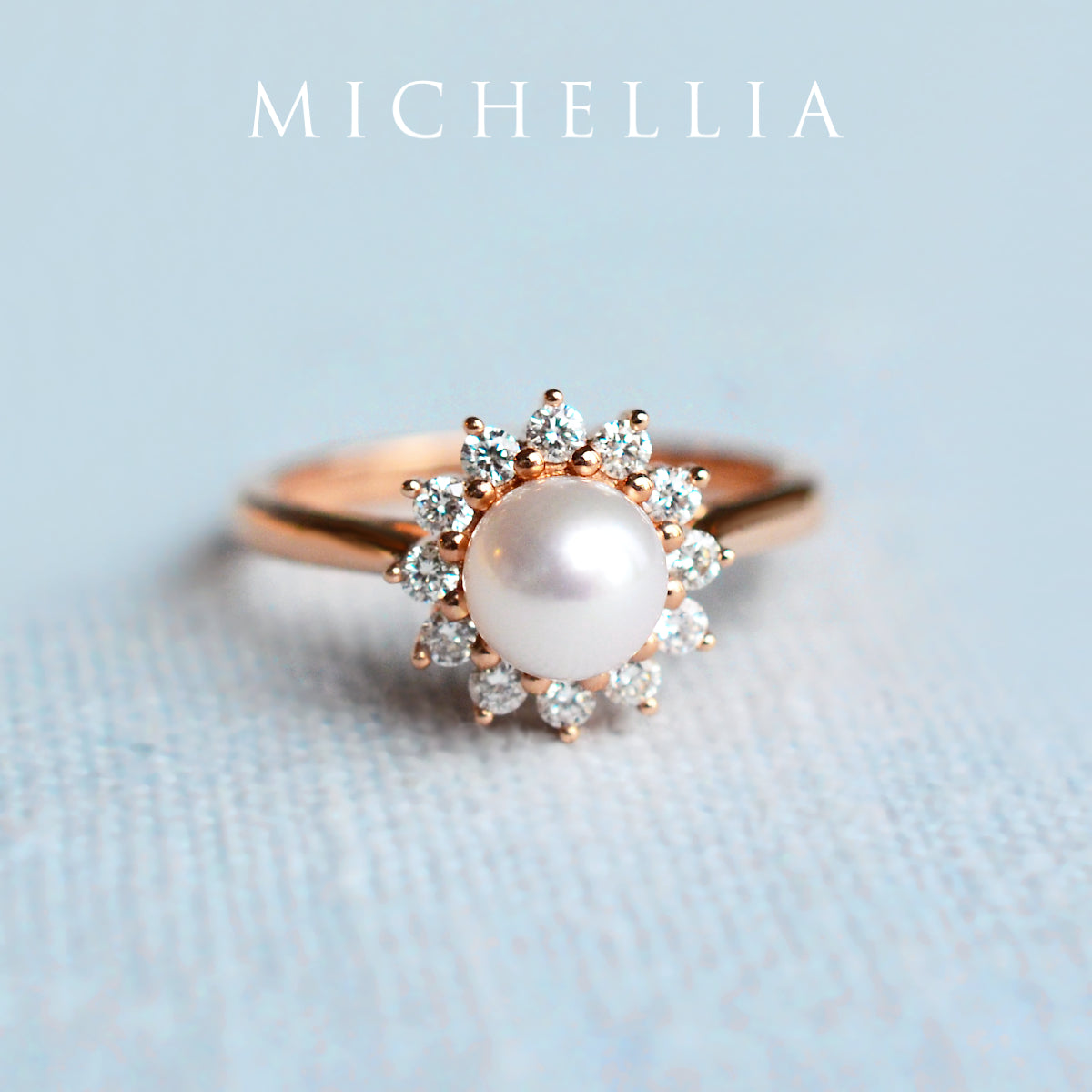 [Rosalie] Ready-to-Ship Vintage Bloom Ring in Akoya Pearl