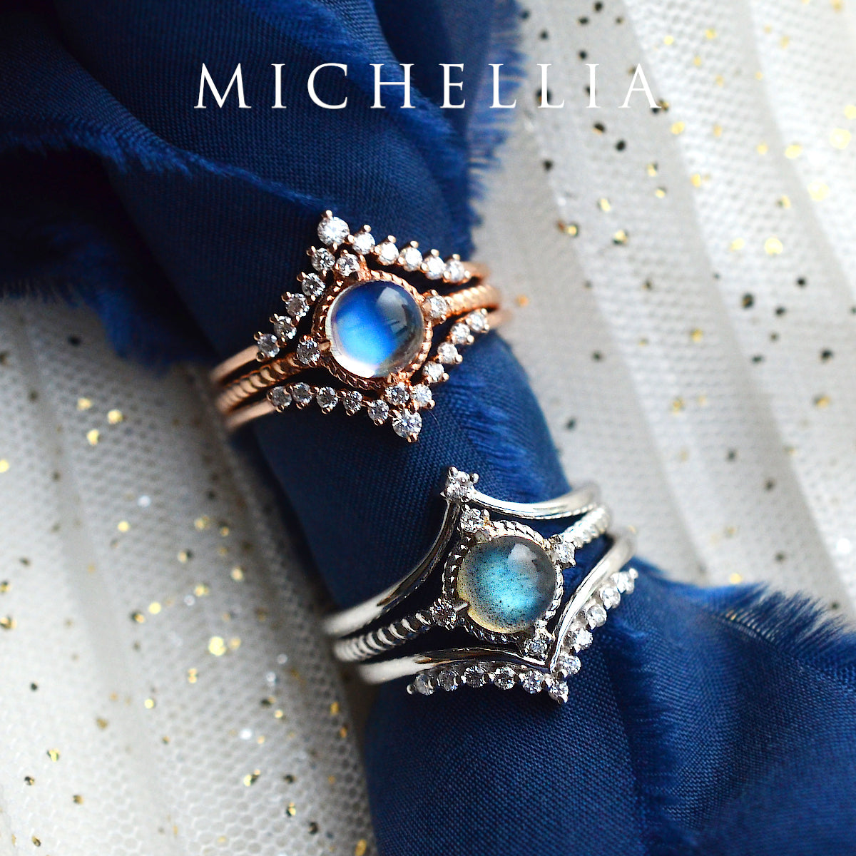 [Stella] Aura of Galaxy Engagement Ring in Moonstone