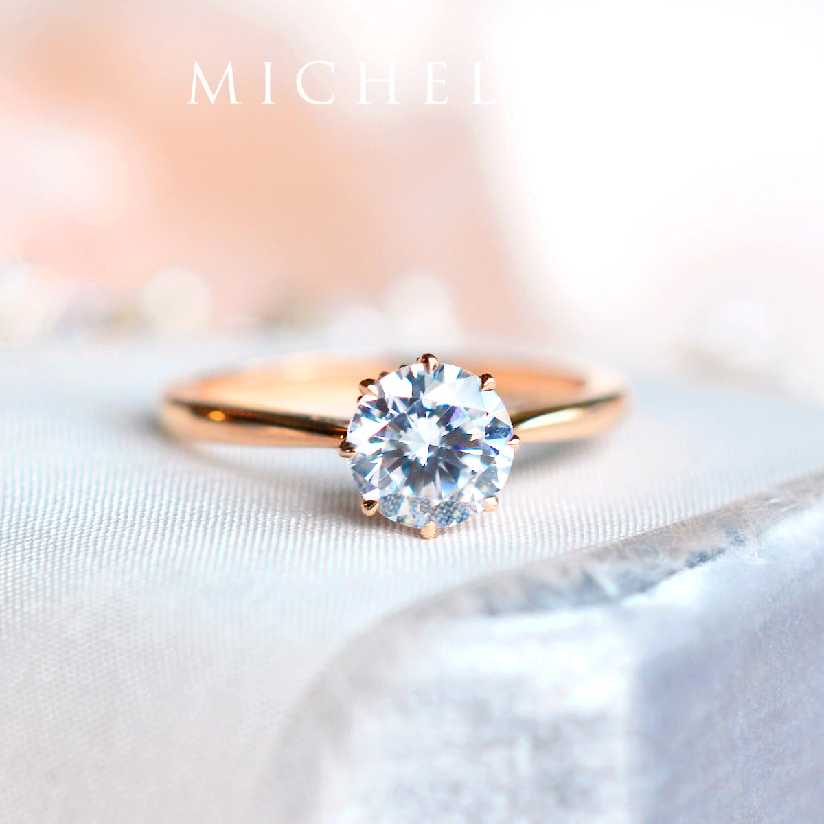 [Victoria] Classic Crown Solitaire Ring in Moonstone