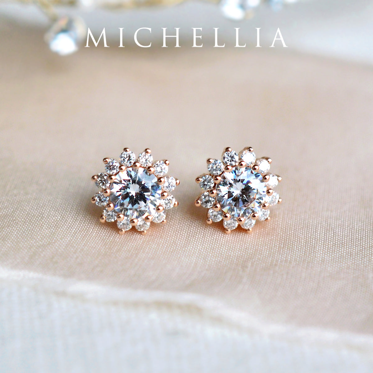 [Rosalie] Vintage Bloom Earrings in Aquamarine