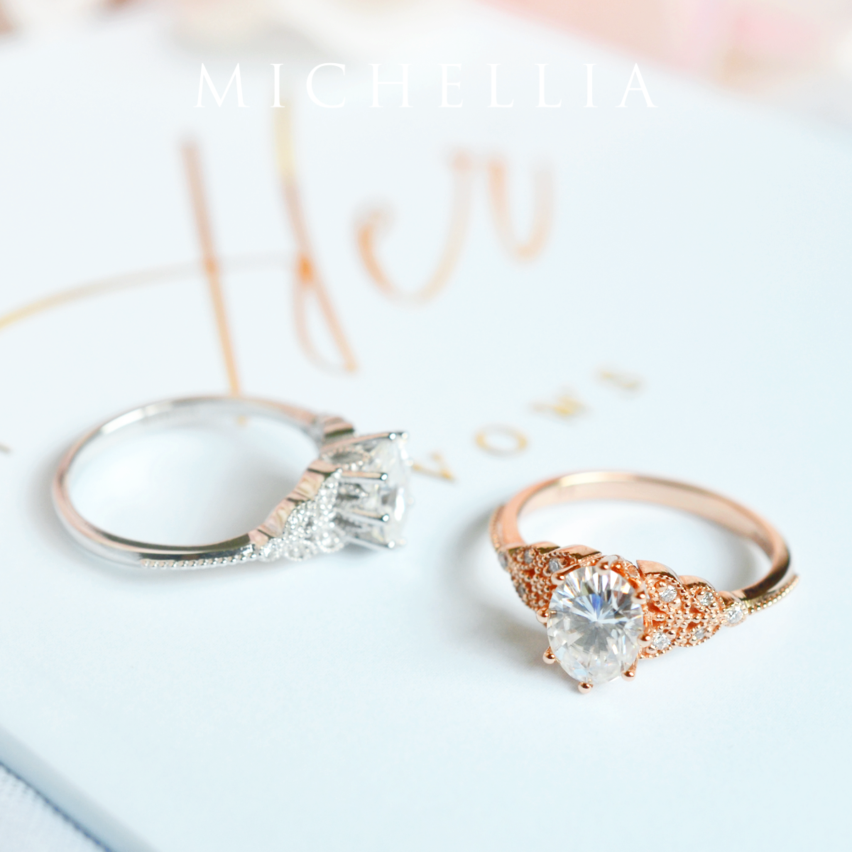 [Olivia] Classic Floral Oval Cut Ring in Aquamarine