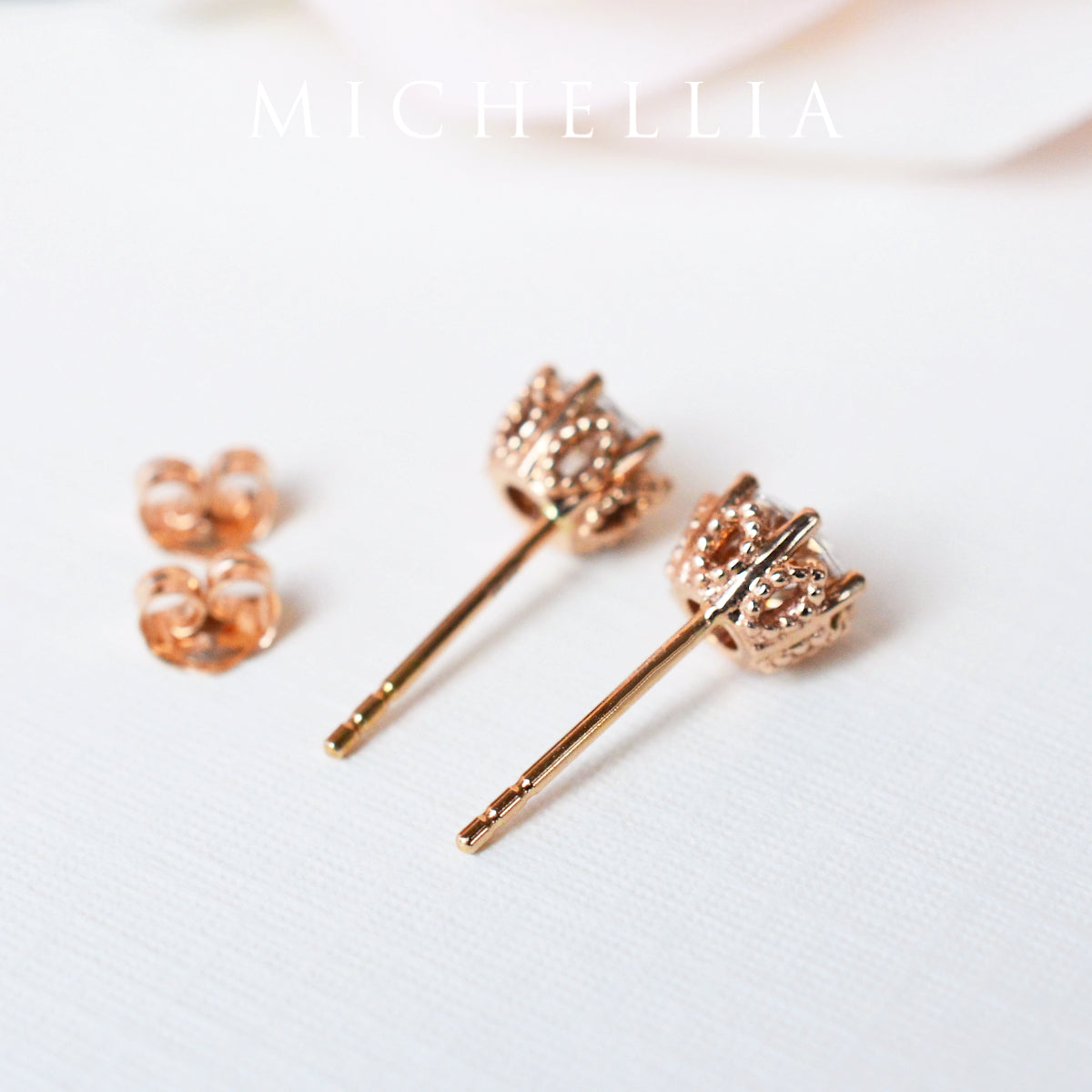 [Eden] Petite Floral Earrings in Opal