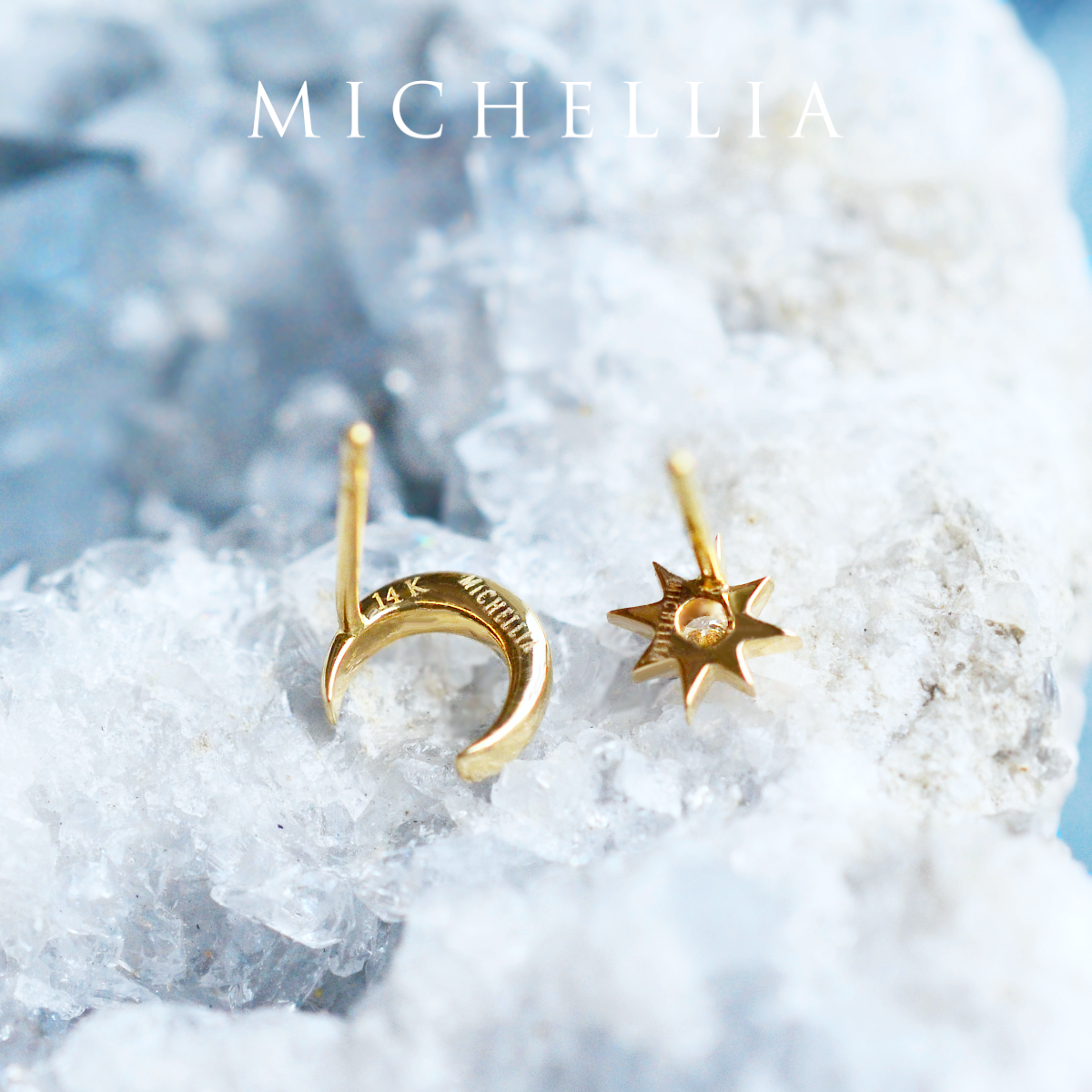 [Divina] Diamond Wandering Star Solid Gold Earrings