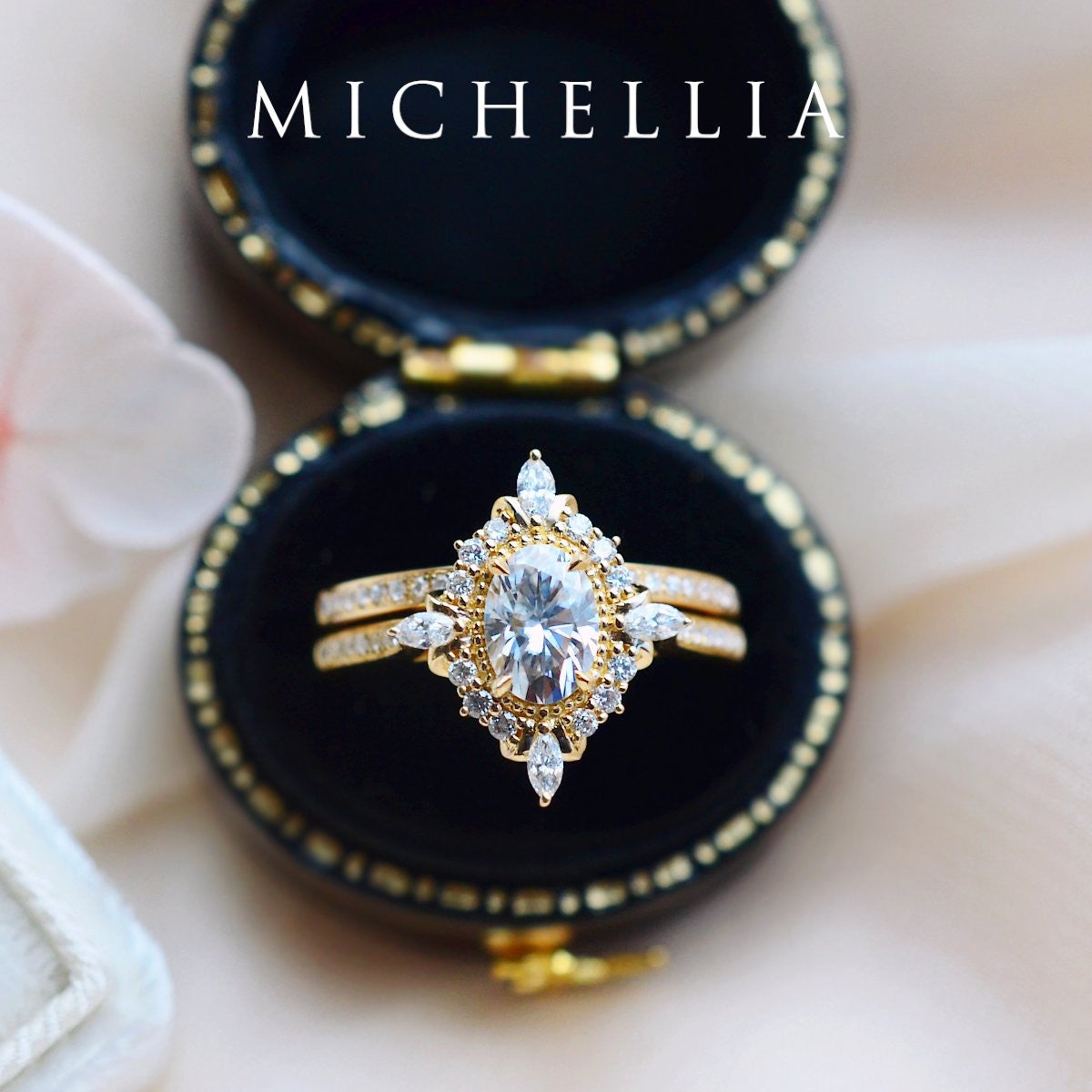 [Alessandra] Art Deco Oval Cut Ring in Lab Red Ruby