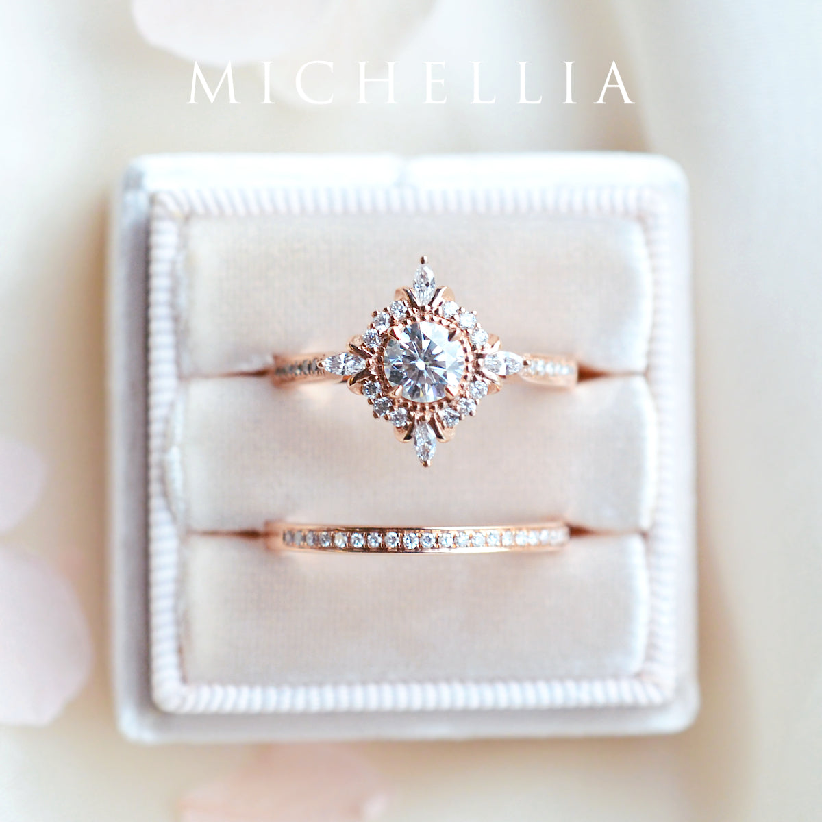 [Astrid] Art Deco Petite Ring in Moonstone