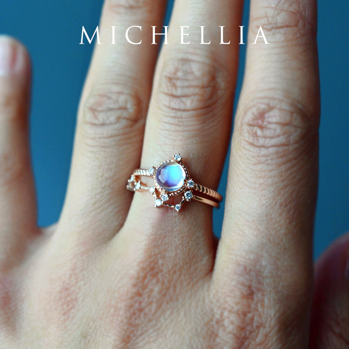 [Stella] Aura of Galaxy Engagement Ring in Moonstone