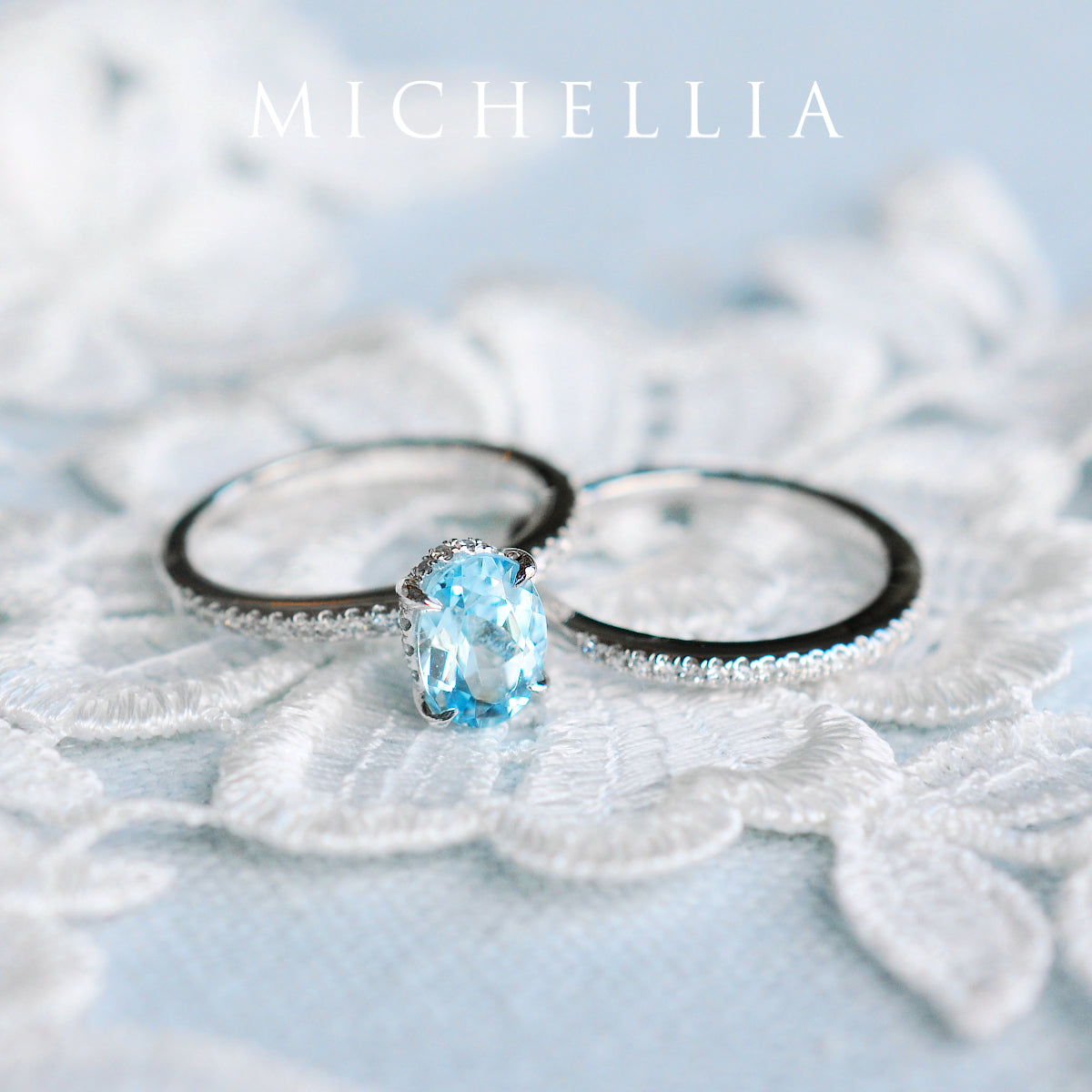 [Elaine] Modern Classic Oval Solitaire Ring in Aquamarine