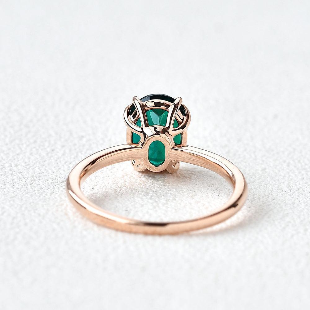 Vera's Grace | Vintage Oval Cut Natural Emerald Ring