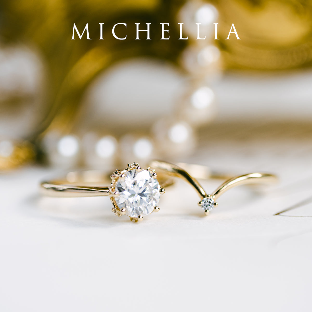 [Cassandra] Vintage Crown Solitaire Engagement Ring in Diamond / Moissanite
