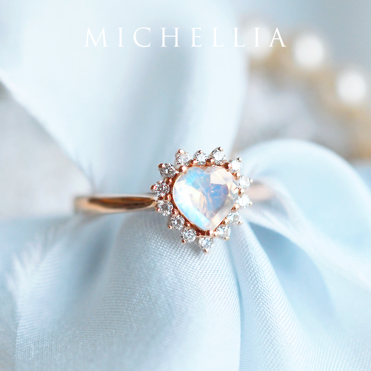 [Cordelia] Heart of the Sea Ring in Moonstone