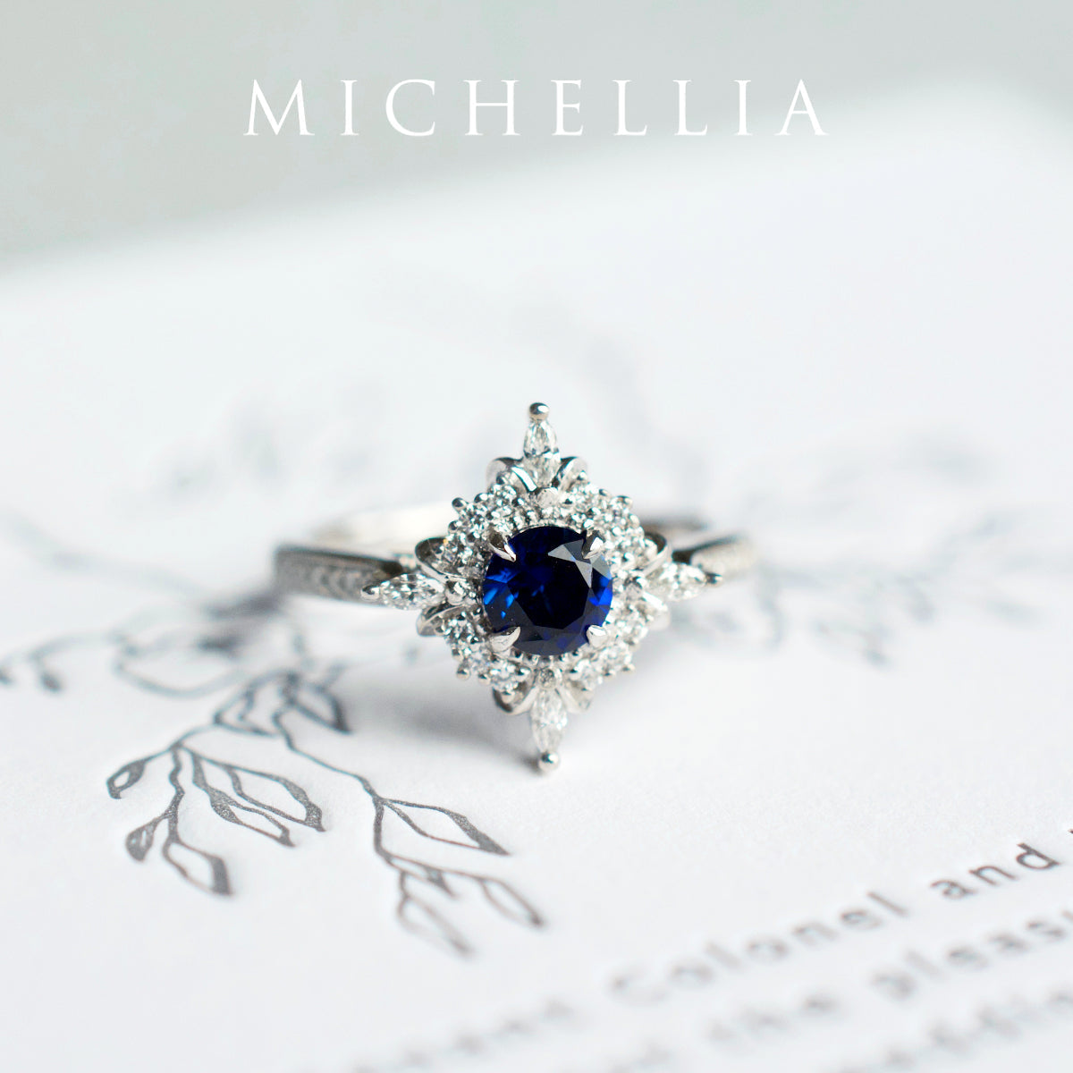 [Astrid] Art Deco Petite Engagement Ring in Lab Alexandrite