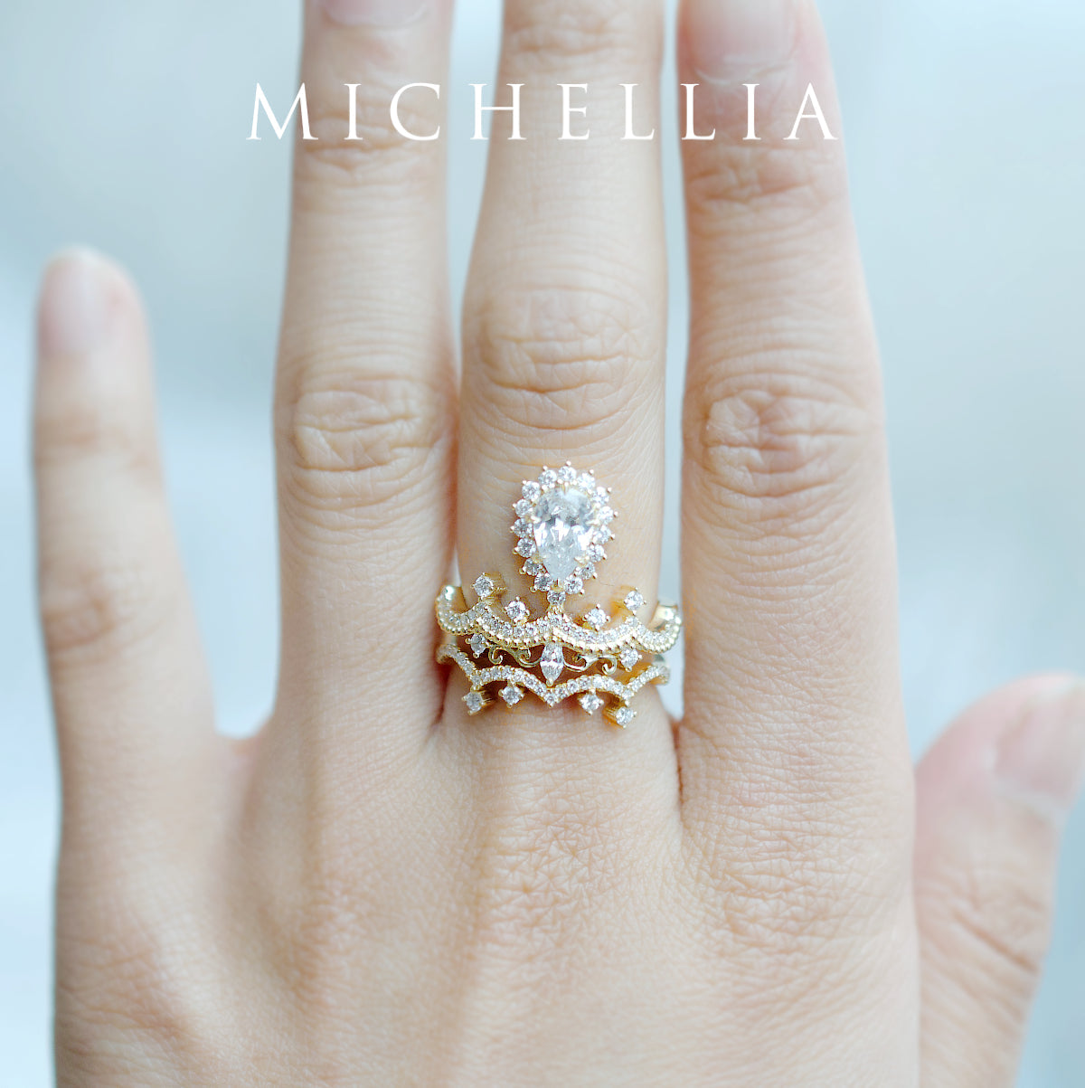 [Lacey] Chandelier Crown Diamond Band
