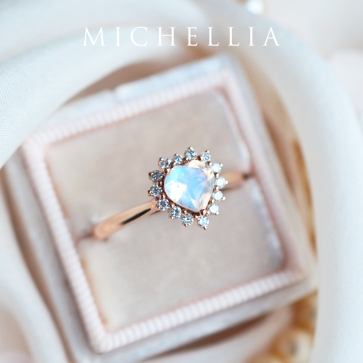 [Cordelia] Heart of the Sea Ring in Moonstone