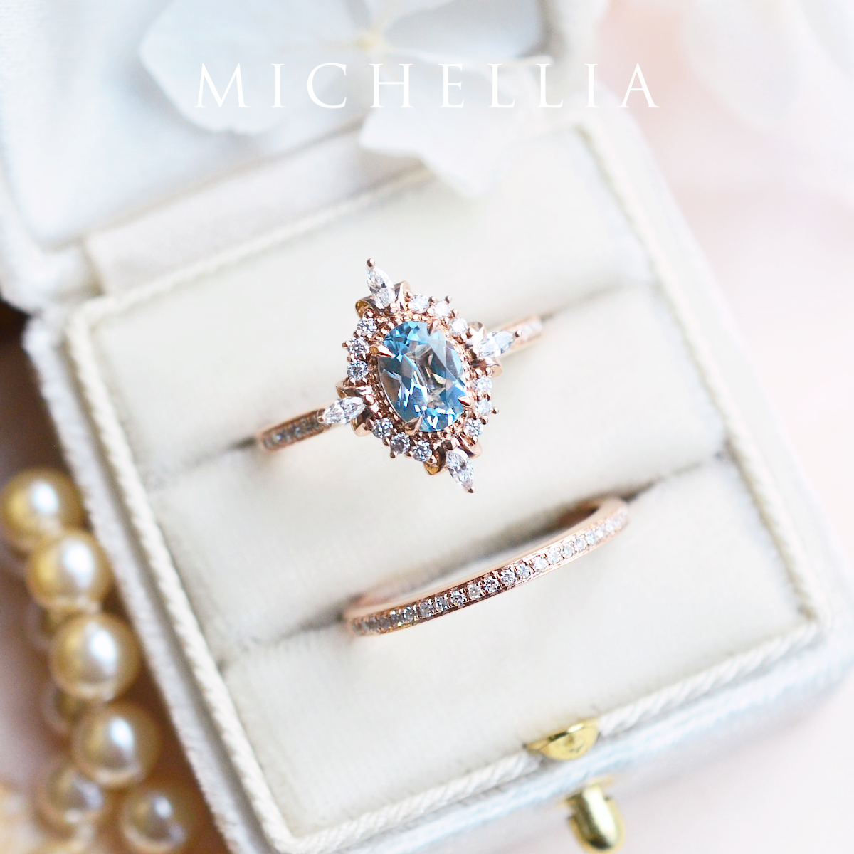 [Alessandra] Art Deco Oval Cut Ring in Aquamarine