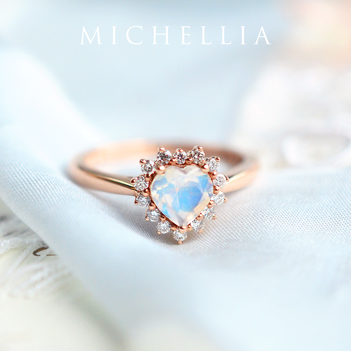 [Cordelia] Heart of the Sea Ring in Moonstone