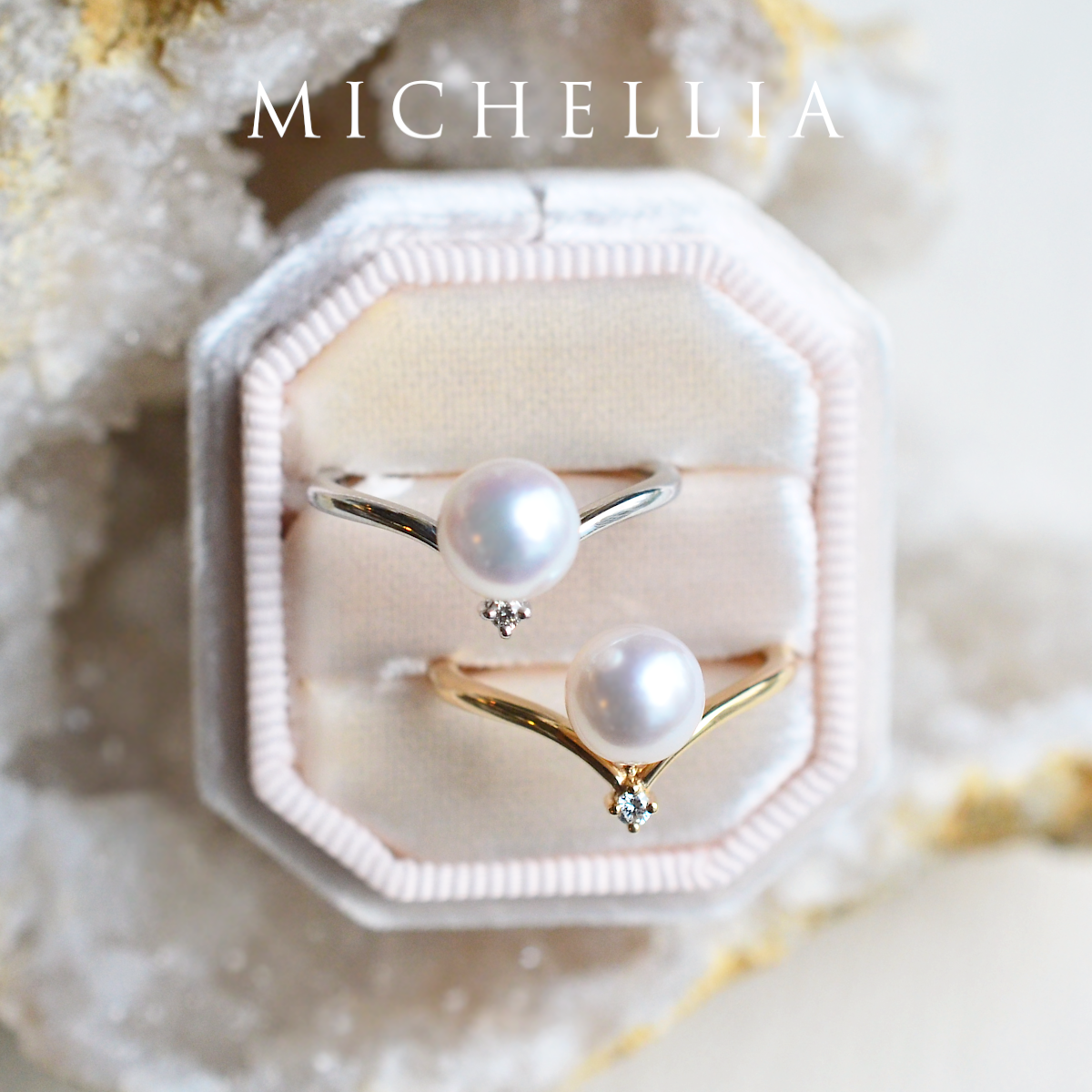 [Aisha] Moonrise Ring in Akoya Pearl