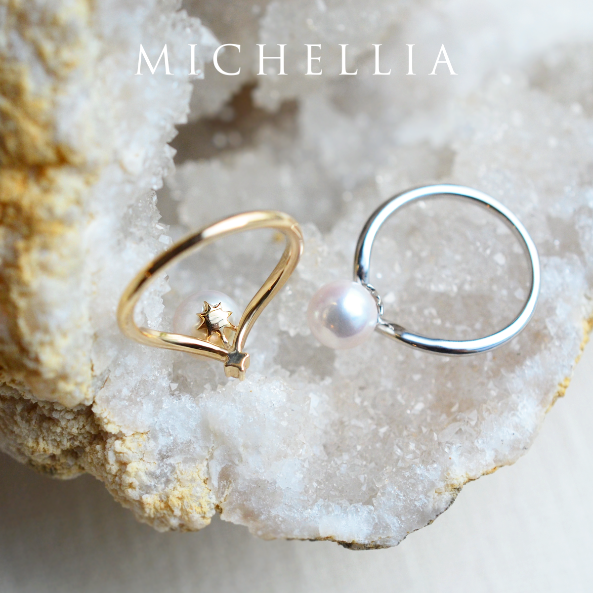 [Aisha] Moonrise Ring in Akoya Pearl