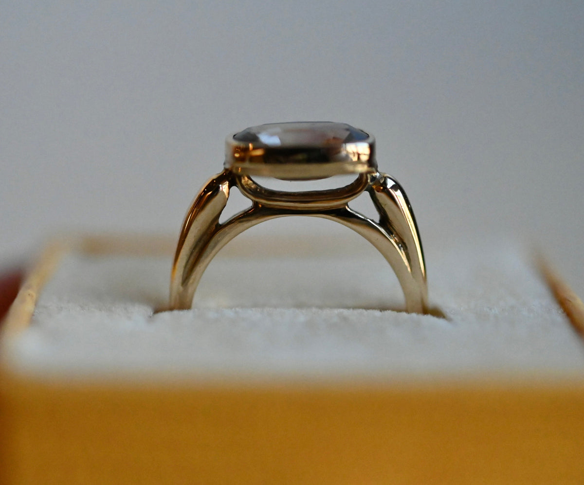 14k Gold Bridge Solitaire Ring Setting - Made To Order