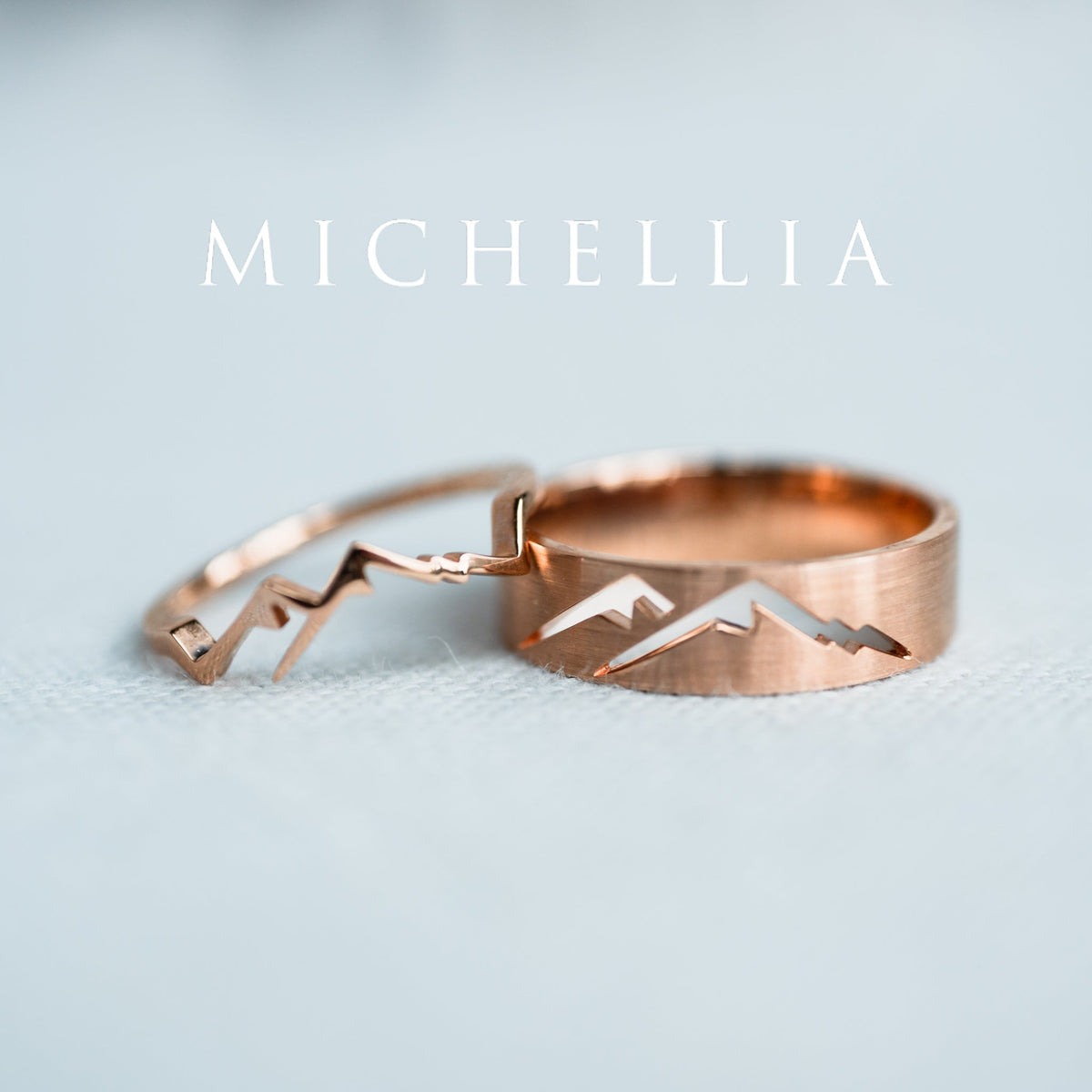[Atlas & Gaia] Mountaineer Lovers Adventure Wedding Bands
