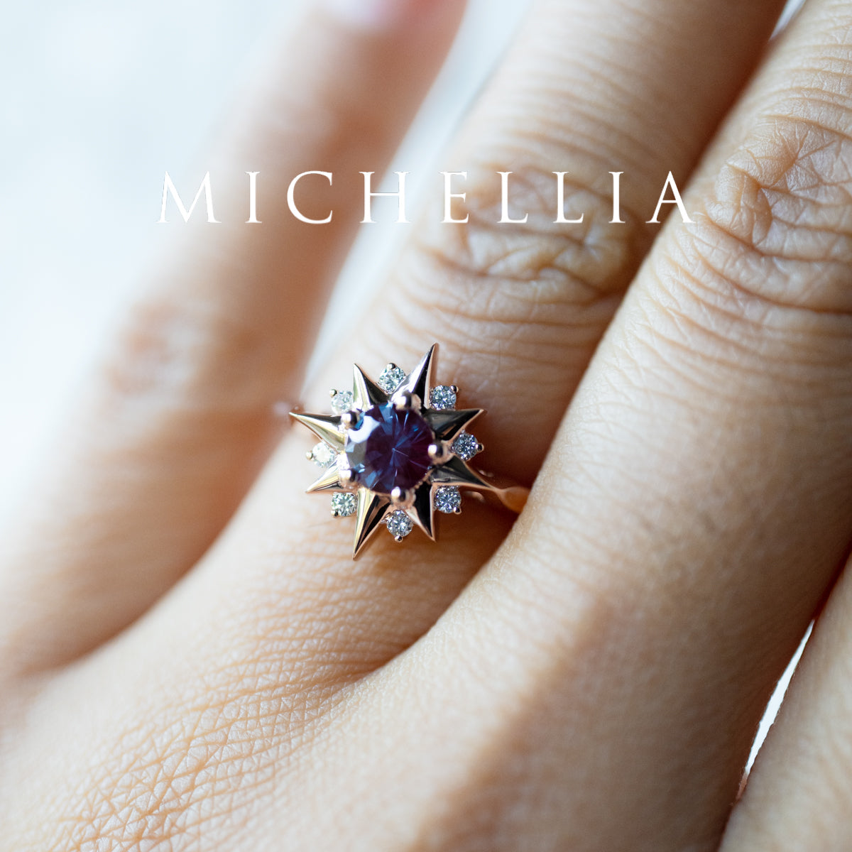[Astra] Starlight Engagement Ring in Lab Alexandrite