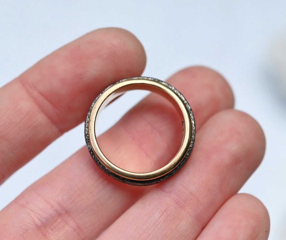 Meteorite & 14k Gold Halo Ring - Made To Order