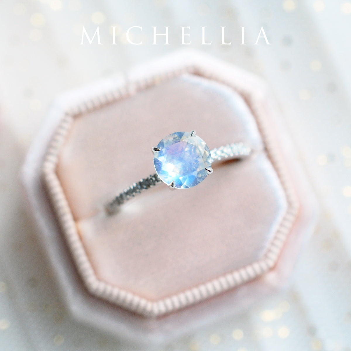 [Celia] Modern Classic Solitaire Ring in Moonstone
