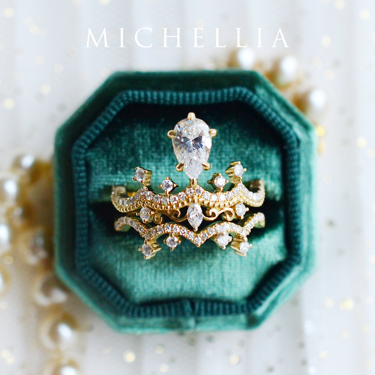 [Lacey] Chandelier Crown Diamond Band