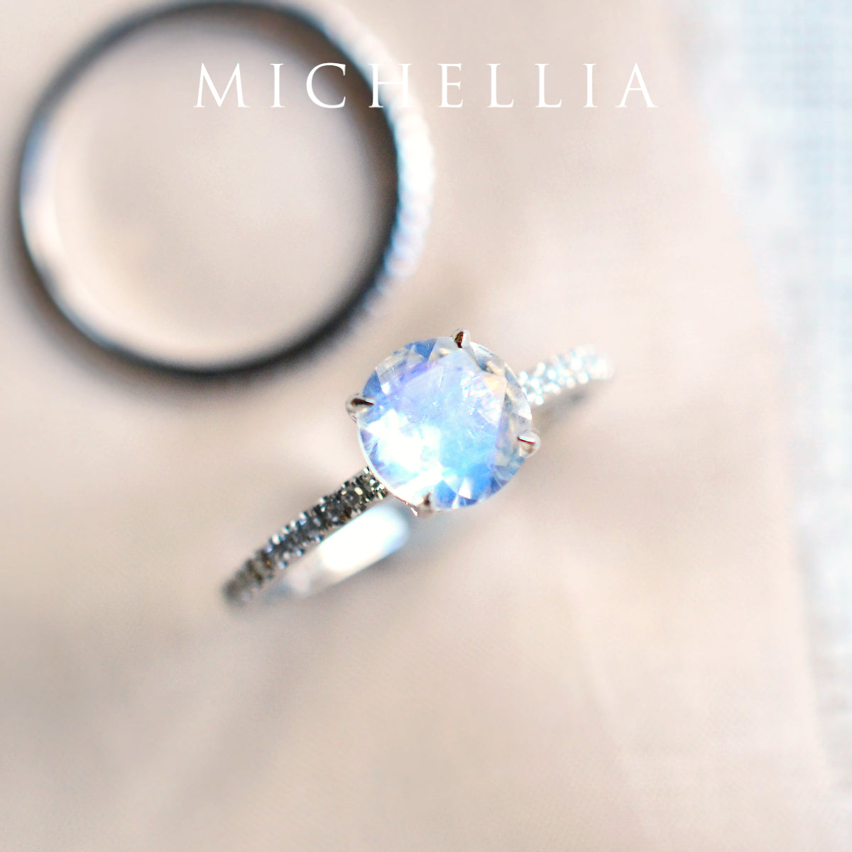 [Celia] Modern Classic Solitaire Ring in Moonstone