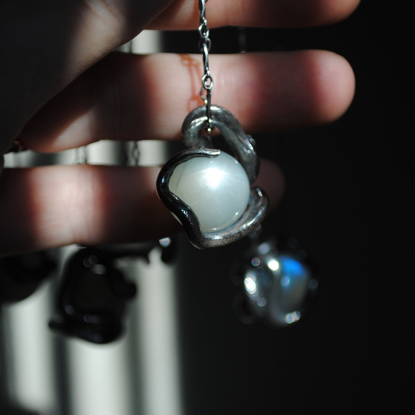 Snake Guardian - White Moonstone