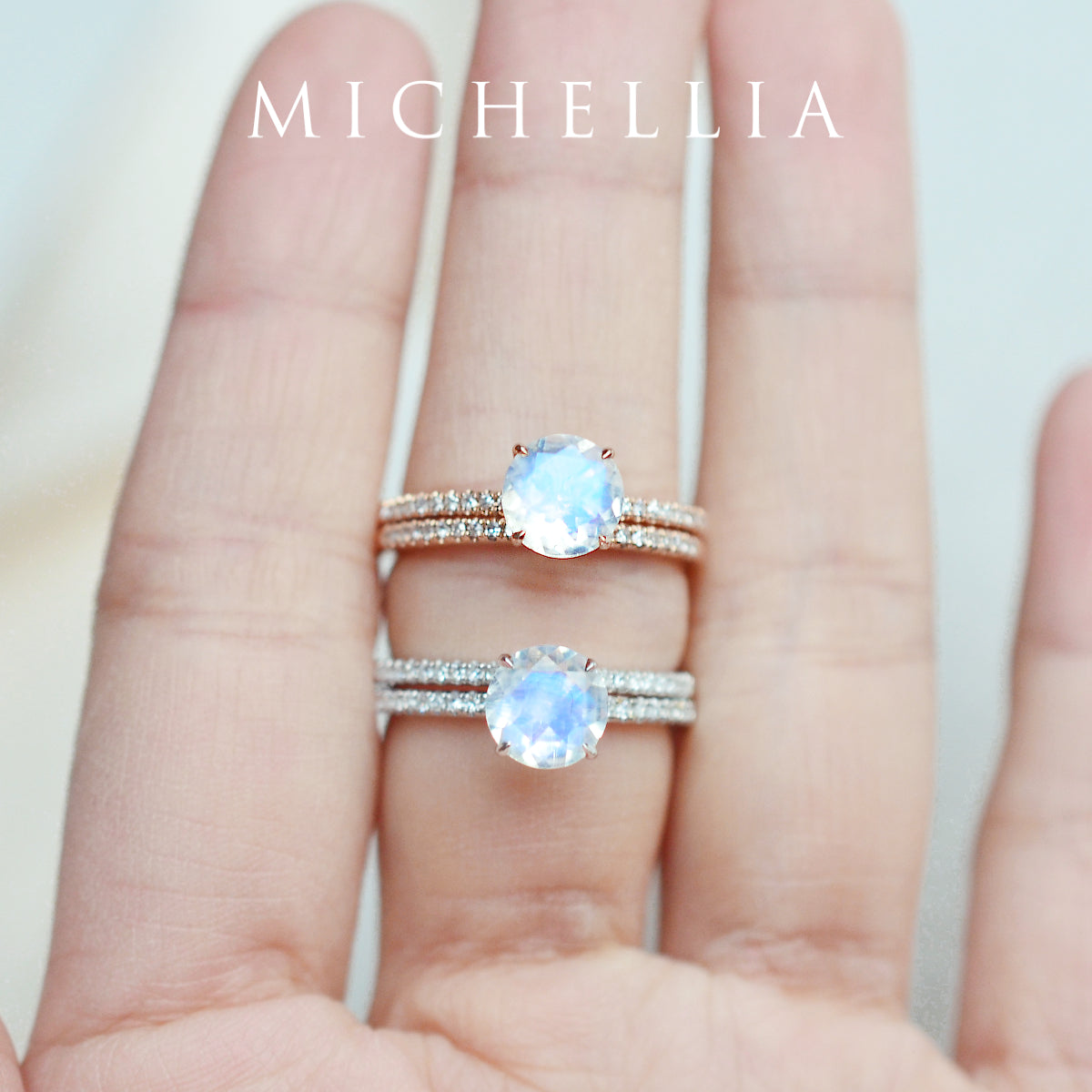 [Celia] Modern Classic Solitaire Ring in Moonstone