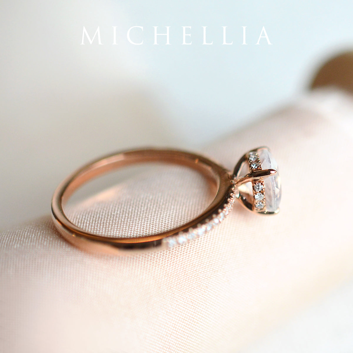 [Celia] Modern Classic Solitaire Ring in Moonstone