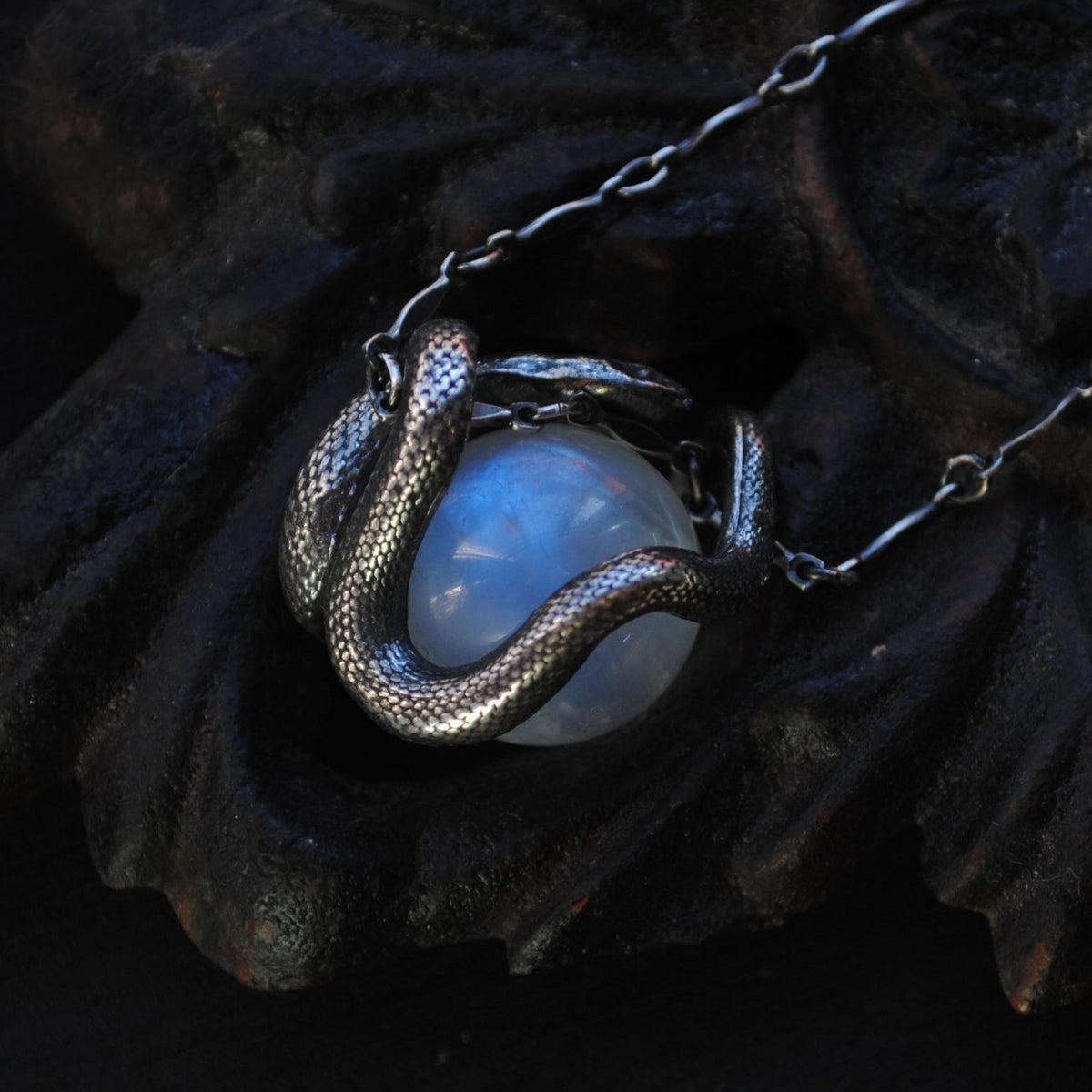 Snake Guardian - Blue Moonstone