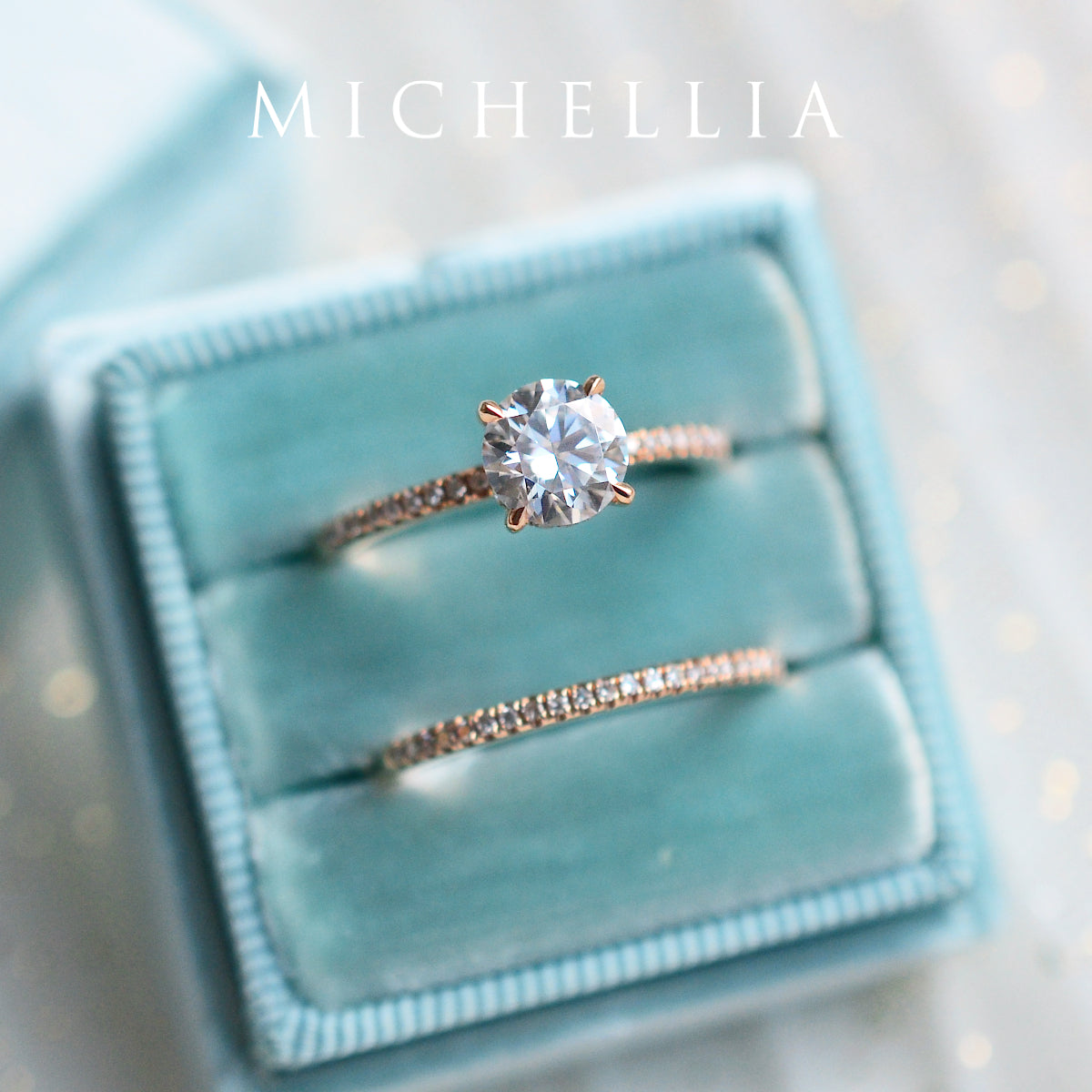 [Celia] Modern Classic Hidden Halo Solitaire Engagement Ring in Diamond / Moissanite