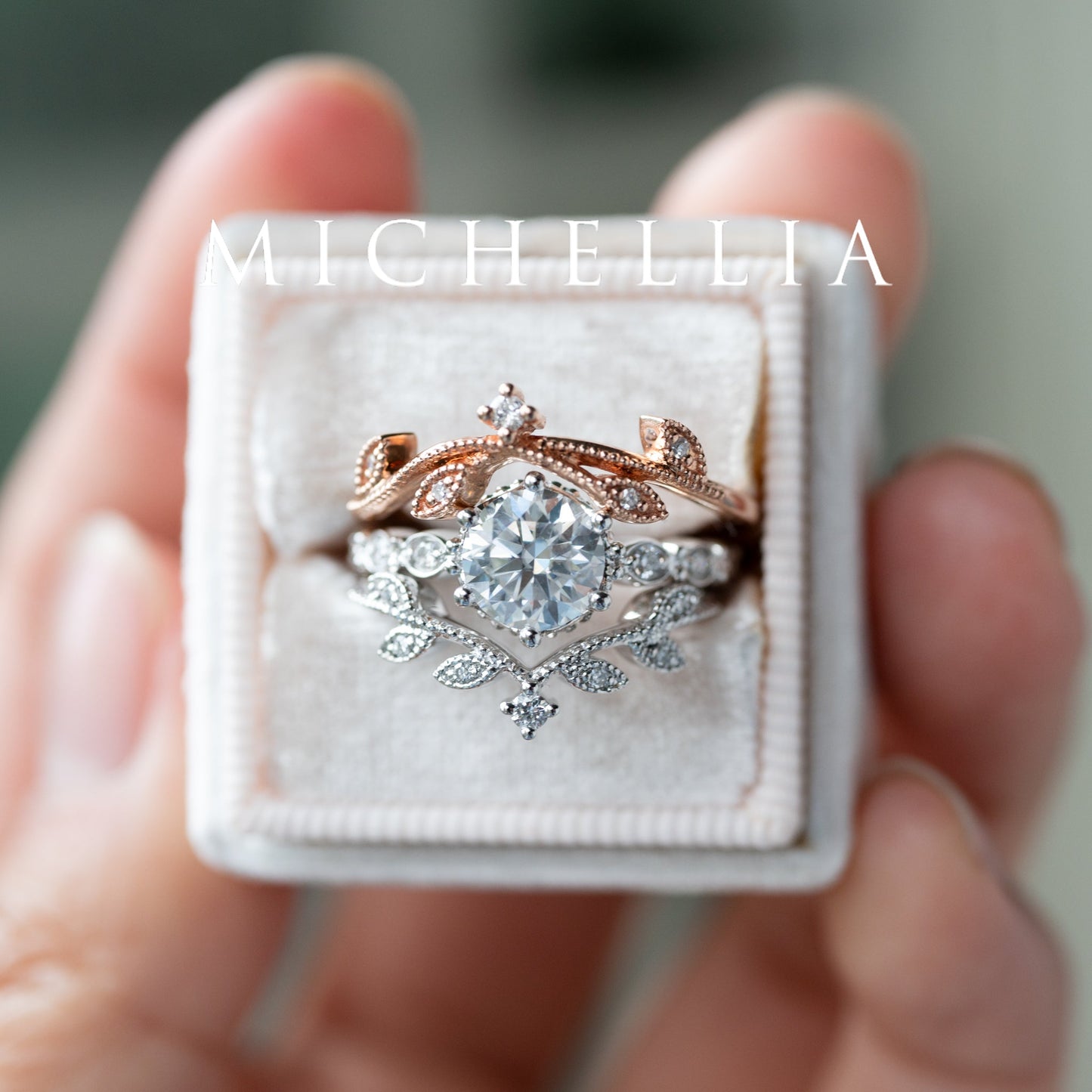 [Hazel] Climbing Vine Leaf Wedding Band
