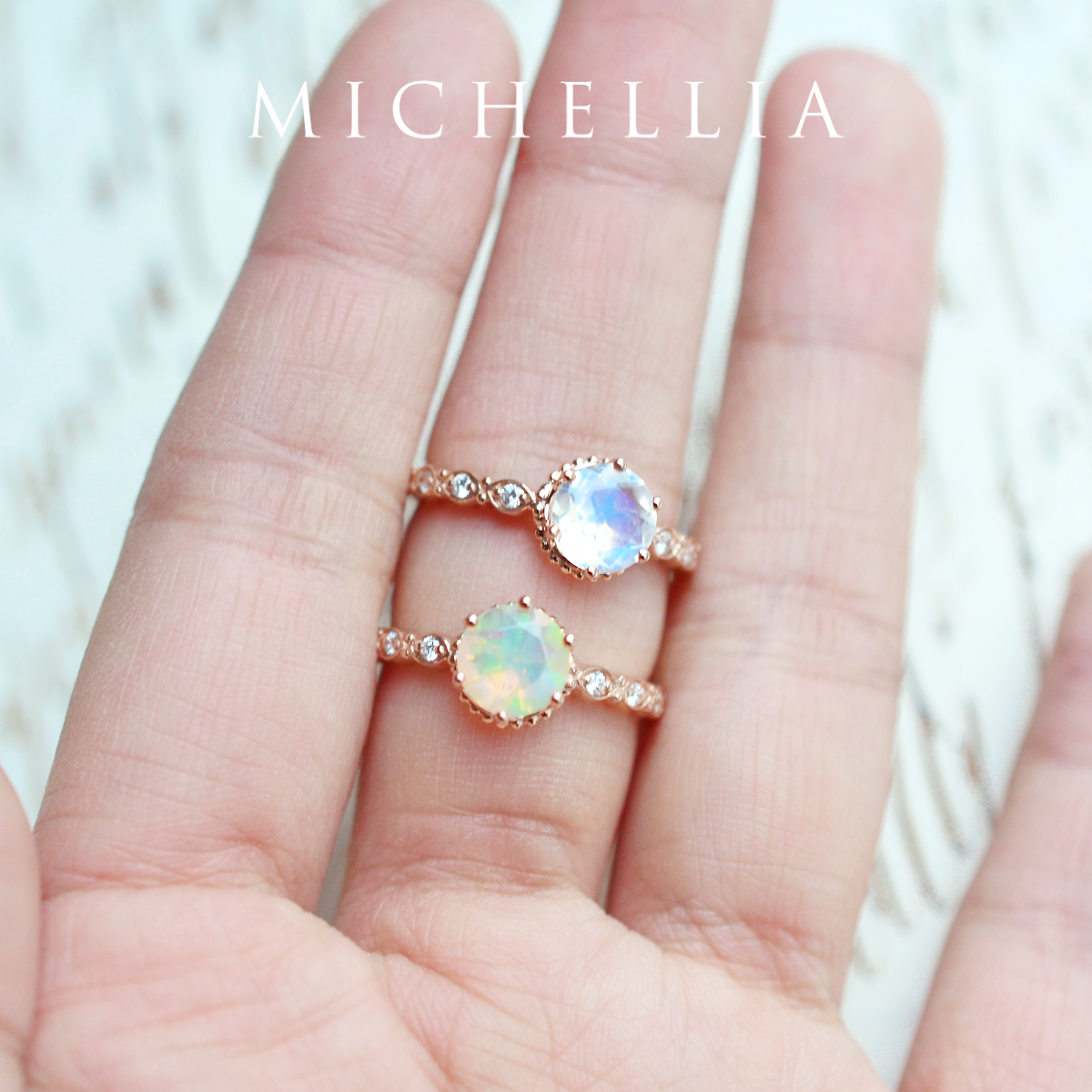 [Evelyn] Vintage Classic Crown Engagement Ring in Morganite