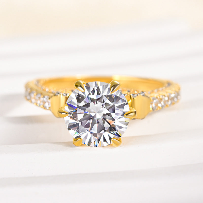Solarii Moissanite 3.0ct Bow Base Design Sterling Silver Engagement Ring