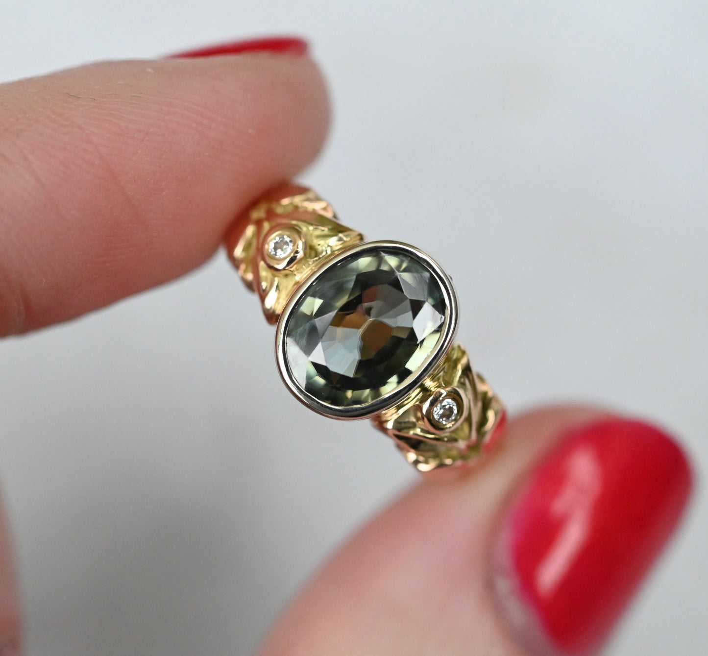 Small Banner 14k Gold Ring Setting - Made To Order