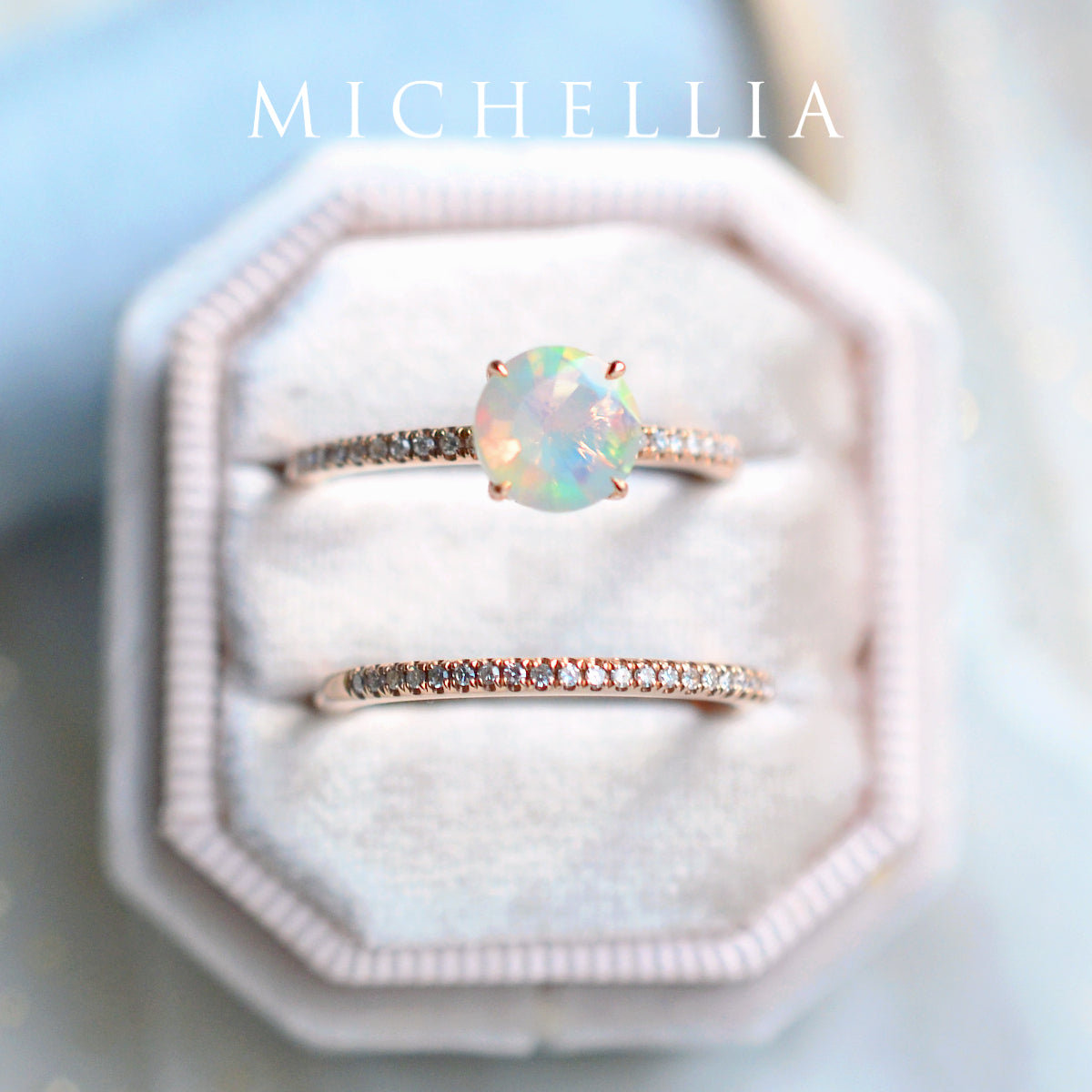 [Celia] Modern Classic Solitaire Ring in Opal