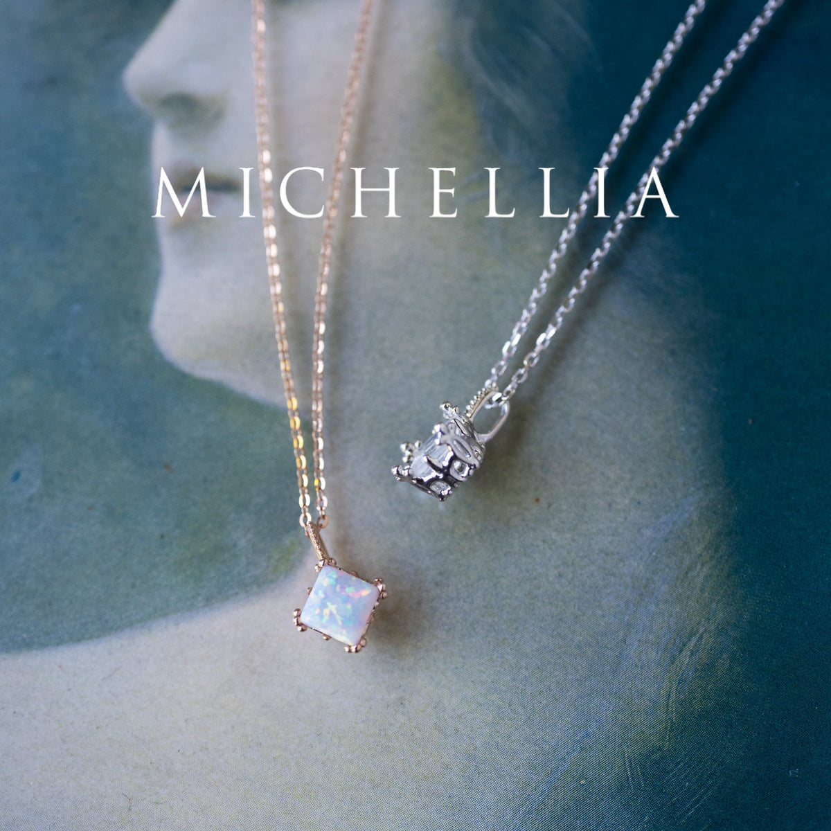 [Astoria] Fluer De Lis Princess Cut Necklace in Moonstone