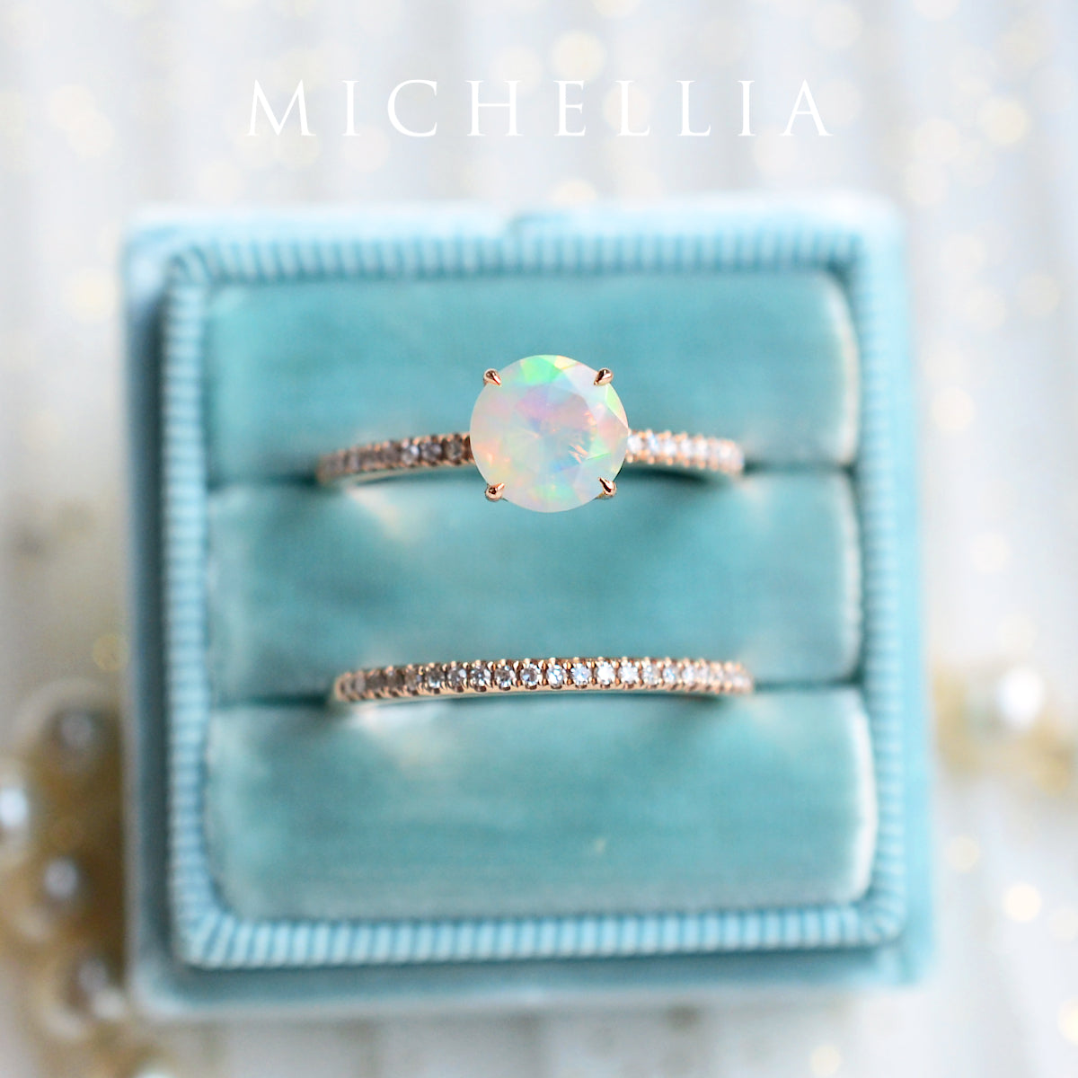 [Celia] Modern Classic Solitaire Ring in Opal