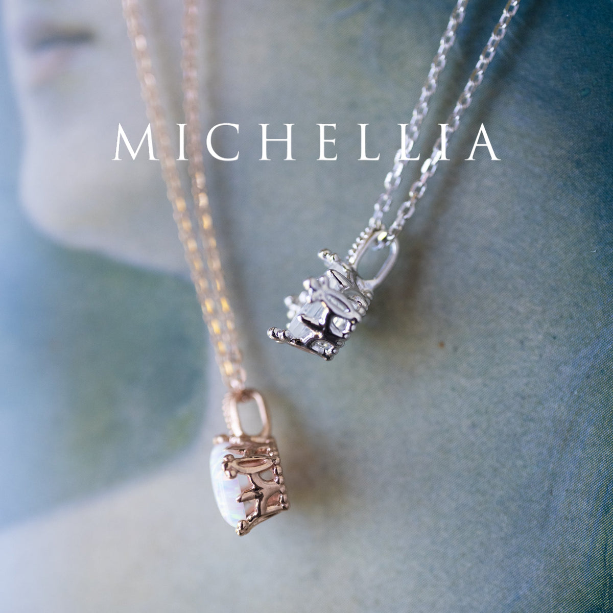 [Astoria] Fluer De Lis Princess Cut Necklace in Moissanite