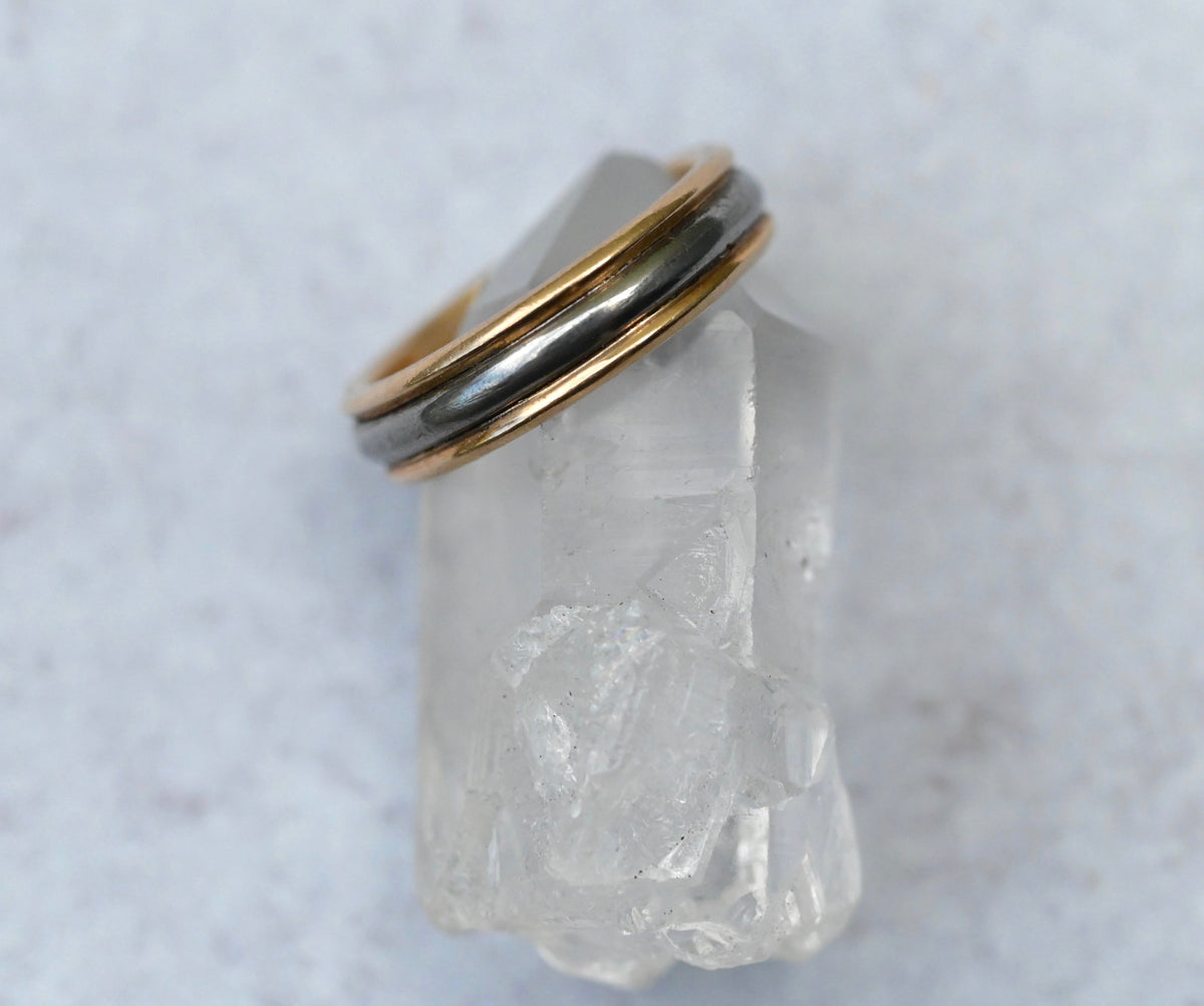 High Polish Meteorite & 14k Gold Ring - Made To Order