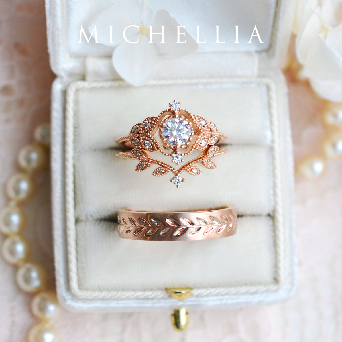 [Adeline] Vintage Rose Ring in Morganite